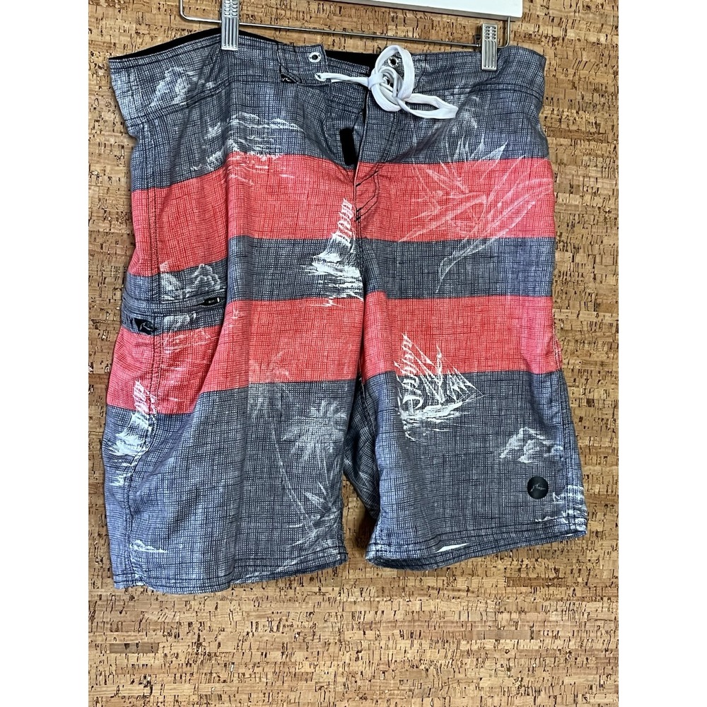 VTG Rusty Swim Trunks Board‎ Shorts Size 33 (B1)